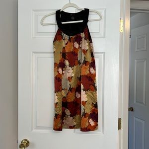 Fall patterned silk mini dress